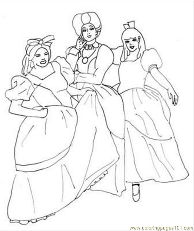 650x773 Cinderella Step Sisters Coloring Page