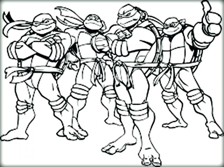 768x573 Ninja Turtle Coloring Pages Michelangelo New Cartoon Turtles Gang