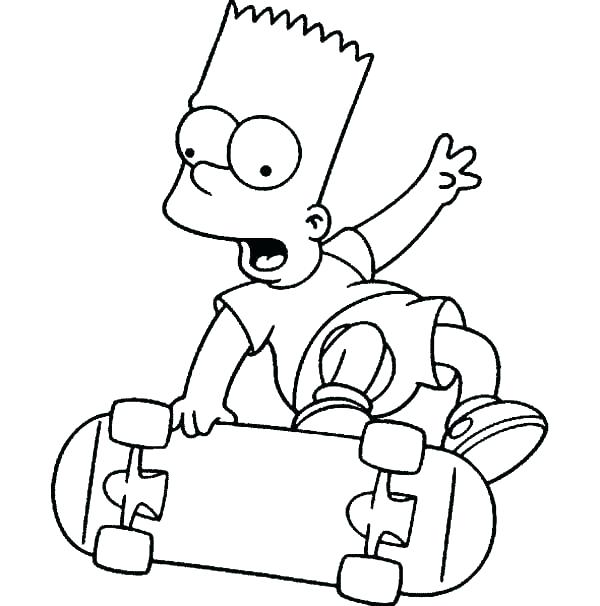 600x606 Skateboard Coloring Page