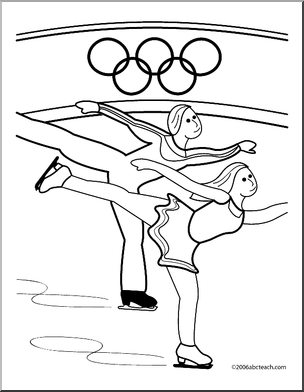 304x392 Coloring Page Pair Figure Skating