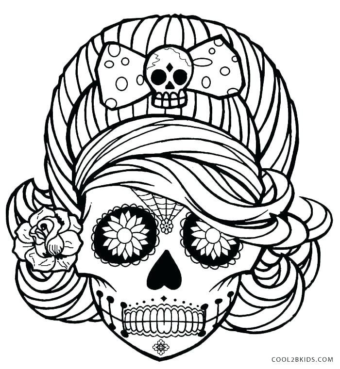 700x761 Sugar Skull Coloring Pages For Adults As Well As Skulls And Roses