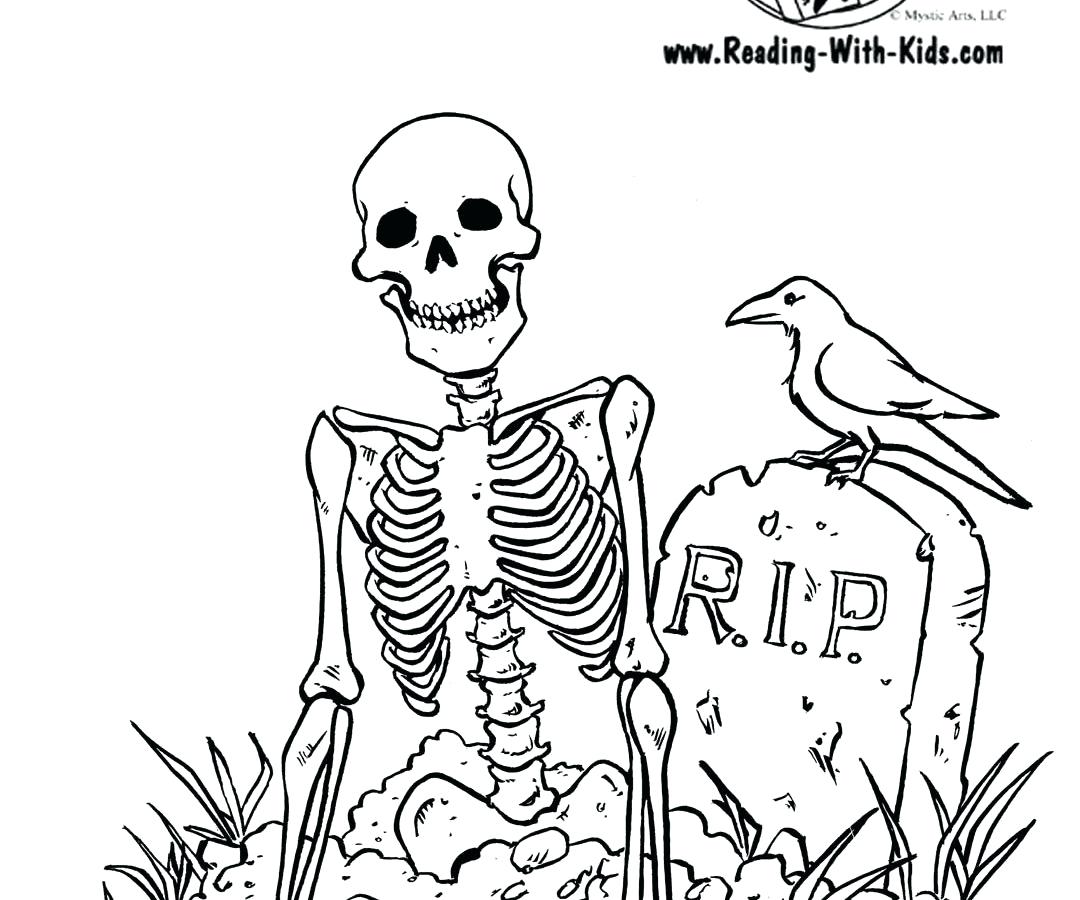 1080x900 Skeleton Coloring Pages Printable Free Nightmare Before Best
