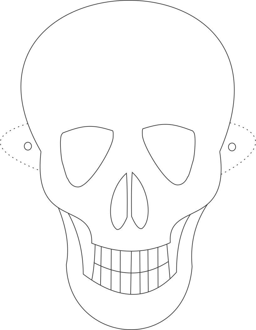 817x1052 Skeleton Mask Printable Coloring Page For Kids
