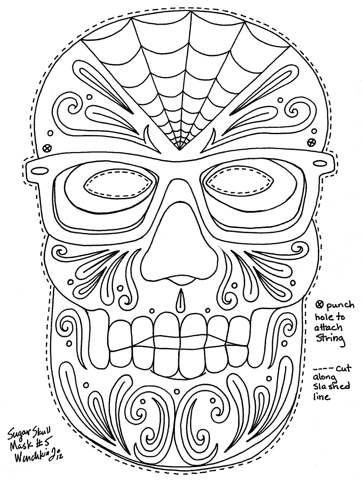 1203x1600 Sugar Skull Masks Or Coloring Pages Printables
