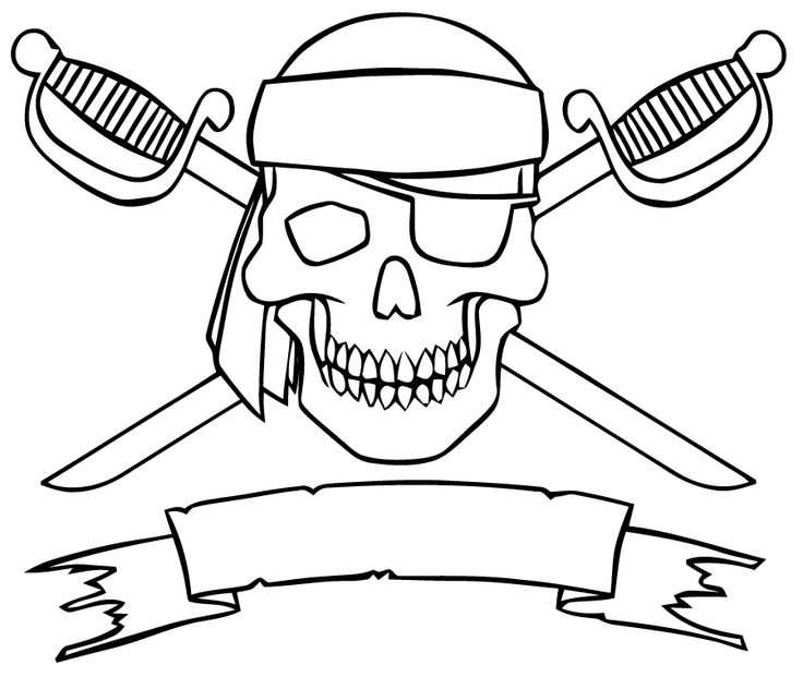 736x621 Pirate Skull Coloring Pages