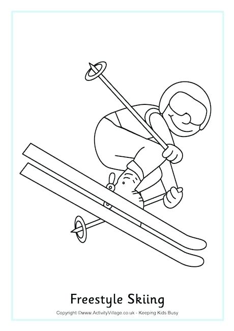 460x650 Skiing Coloring Pages Freestyle Skiing Colouring Page Ski Doo