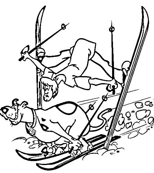 503x566 Scooby And Shaggy Skiing Coloring Page Animal Pages