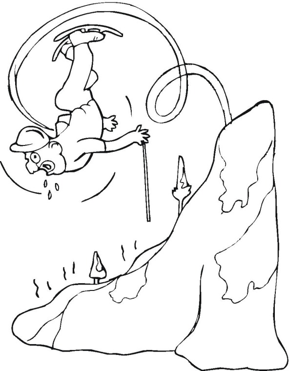 594x760 Skiing Coloring Page