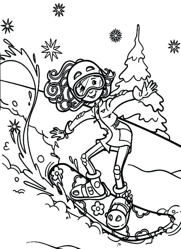 600x826 Skiing Coloring Pages Groovy Girls Are Water Skiing Coloring Pages