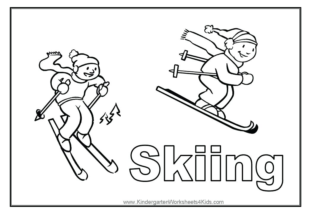 1040x720 Skiing Coloring Pages Skiing Coloring Page Ski Boat Colouring