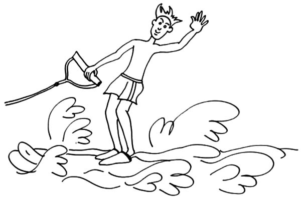 600x396 Water Skiing Coloring Pages For Kids Batch Coloring