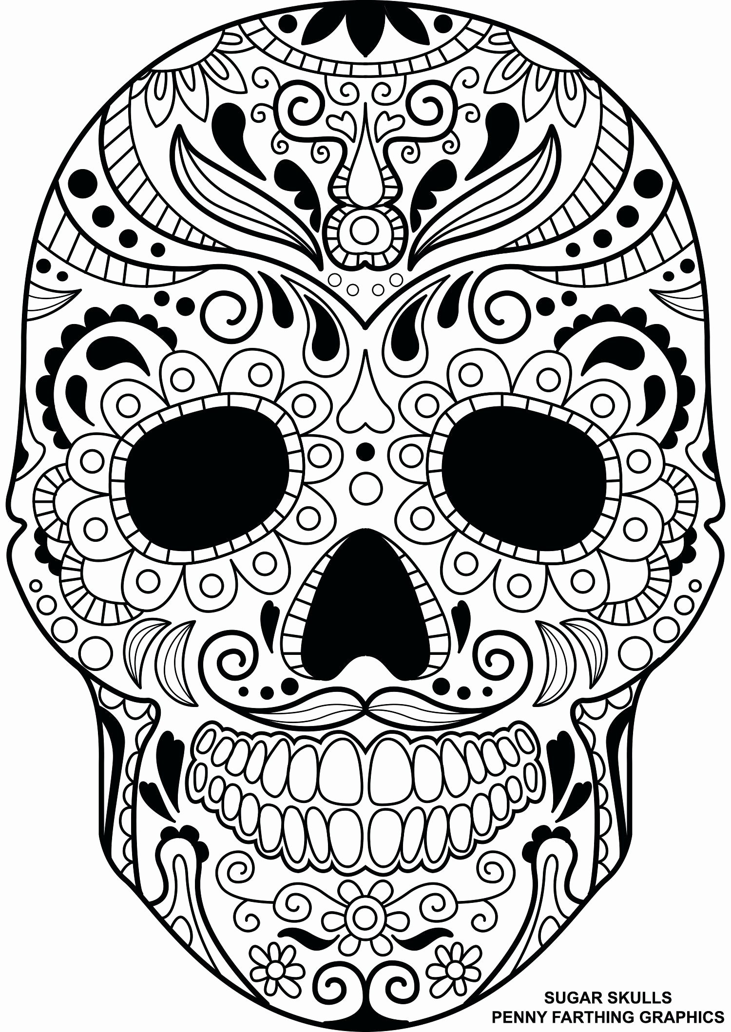 1500x2118 Skull And Crossbones Coloring Page Awesome Nice Candy Skulls