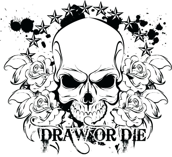 732x669 Skull And Roses Coloring Pages S Coloring Pages To Print Off