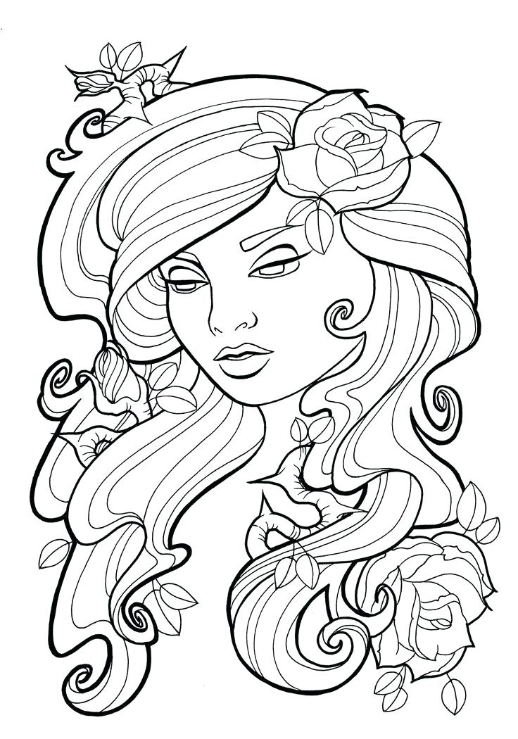 736x1050 Printable Rose Coloring Pages Skulls And Roses Coloring Pages