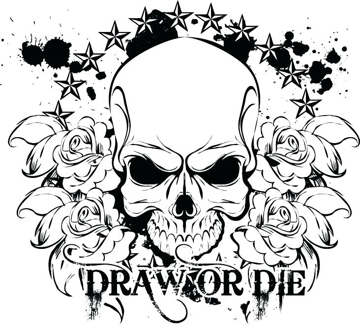 732x669 Skull And Roses Coloring Pages Rose Color Page Coloring Pages Rose
