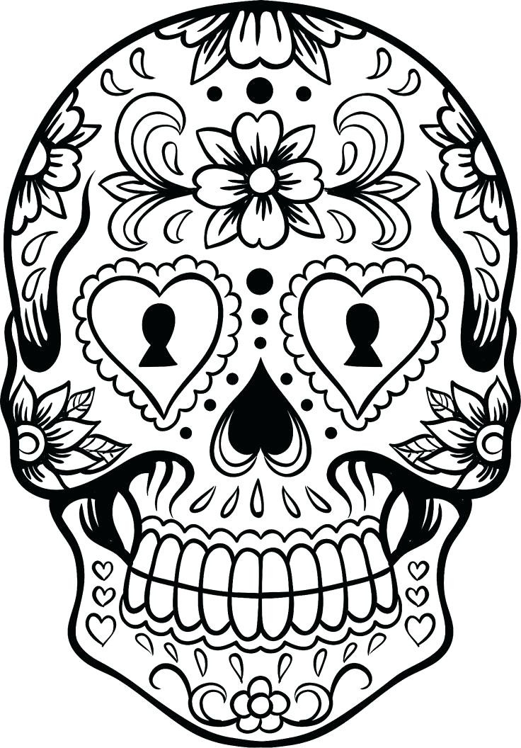 736x1056 Girl Sugar Skull Coloring Pages For Kids