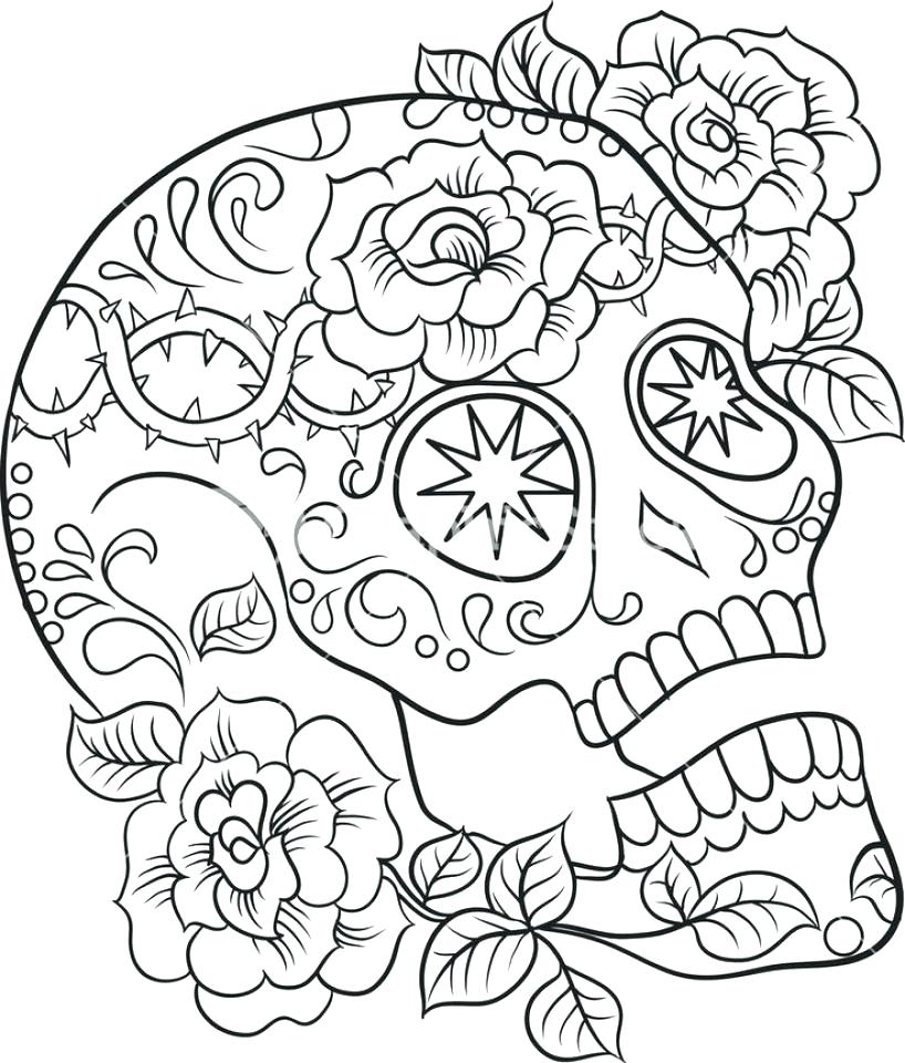 818x960 Sugar Skull Colouring Pages For Adults