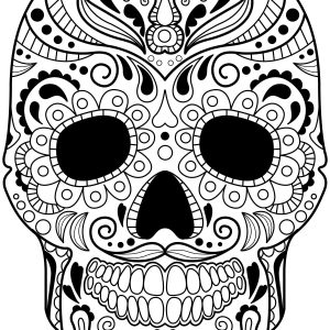 300x300 Day Of The Dead Mandala Coloring Pages Copy Adult Skull Coloring