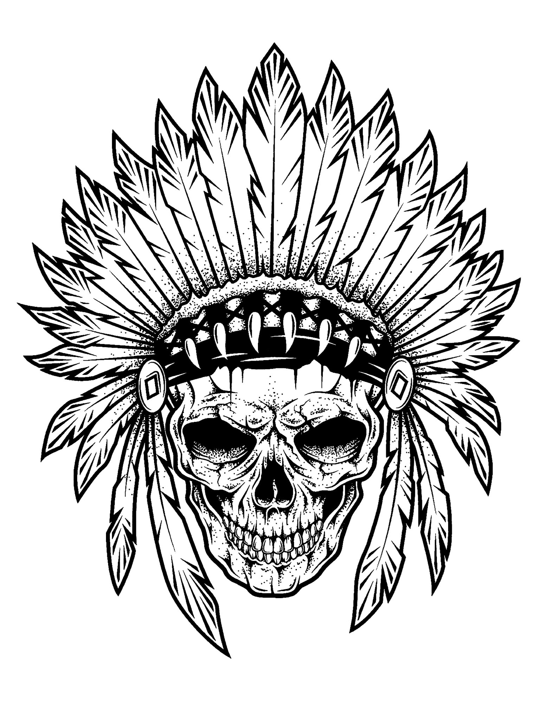 1800x2318 Tattoo Indian Chief Skull