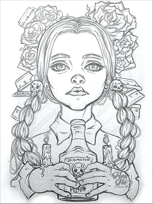 500x665 Tattoos Coloring Pages My Artwork Tattoo Color Pencil Skull