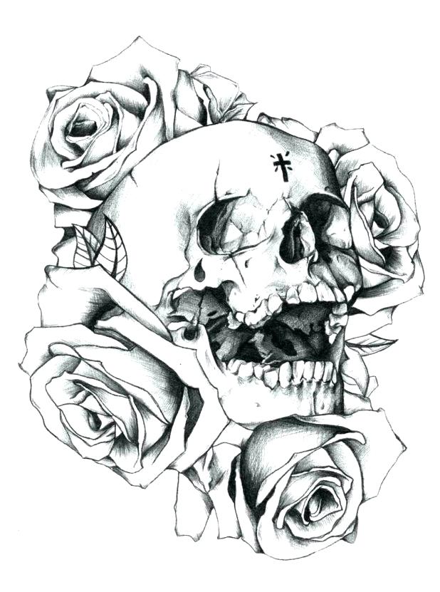 618x831 Roses Coloring Pages Coloring Pages Marvellous Skulls And Roses