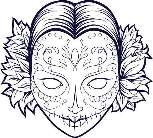 500x451 Skull And Roses Coloring Pages Skull Coloring Pages