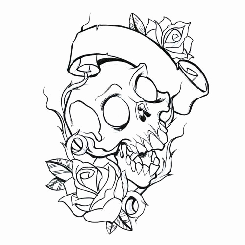 500x500 Skull Tattoo Coloring Pages Clipart Tattoo Ideen Hearts With Roses
