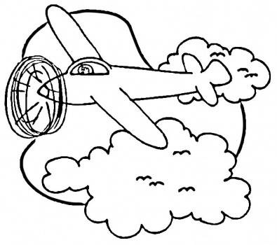 395x350 Airplane In Sky Coloring Page