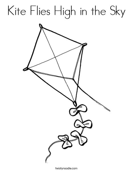468x605 Kite Flies High In The Sky Coloring Page