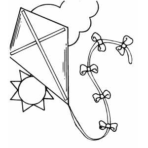 300x300 Kite In The Sky Coloring Page