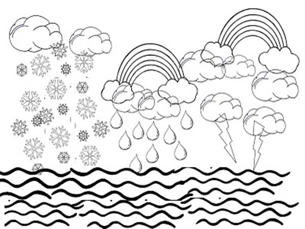 600x450 Days Of Creation Sky Water Coloring Pages Sun Within Designs