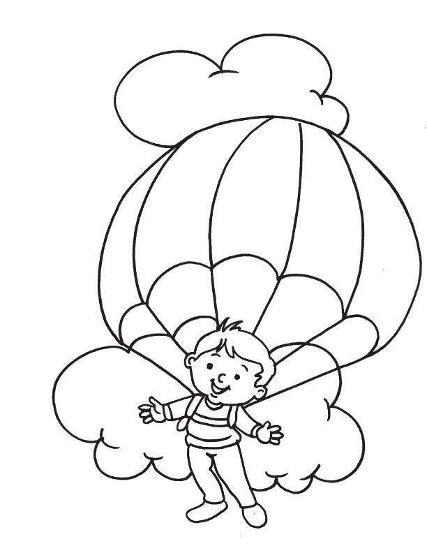 612x792 Parachute Coloring Pages