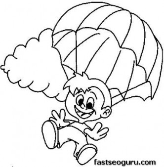 332x338 Children Skydiving Coloring Pages To Print Out