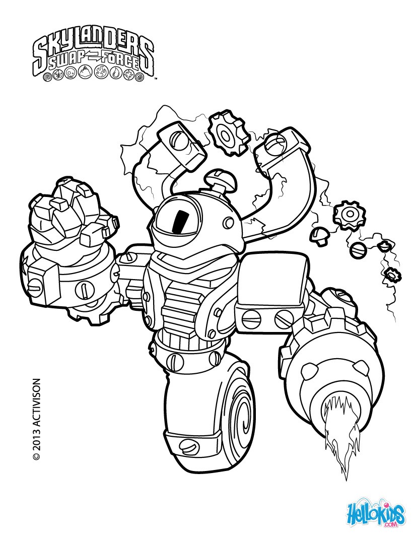 820x1060 Free Printable Skylanders Swap Force Here, Magna Charge Coloring