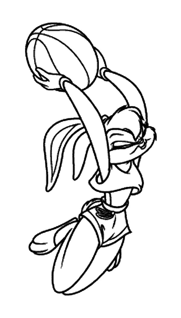 600x1050 Lola Bunny Slam Dunk Coloring Pages