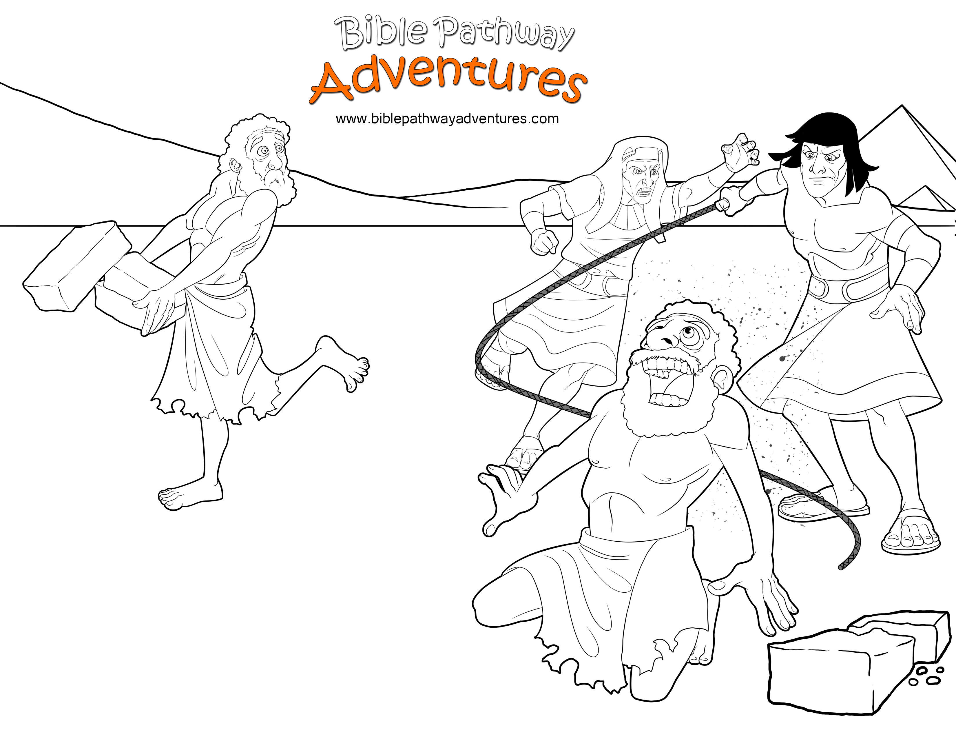 3300x2550 Bible Coloring Page Moses Protects A Hebrew Slave
