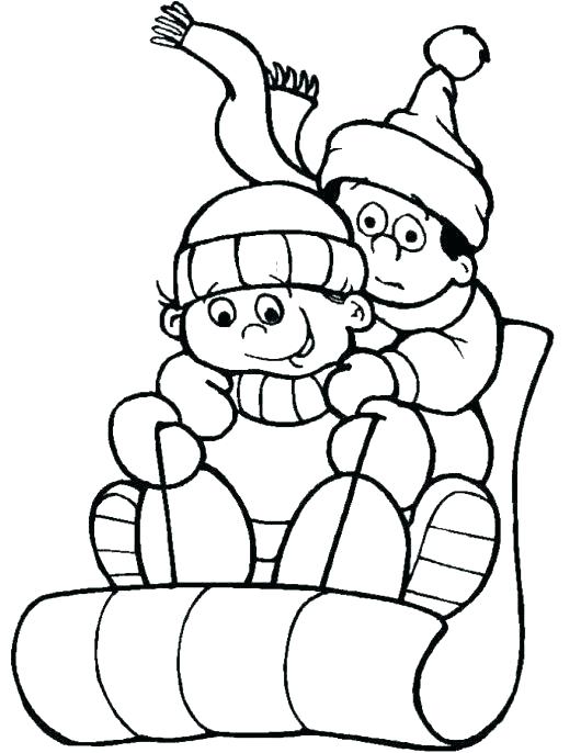 530x686 Sledding Coloring Pages Free Winter Coloring Pages Top Rated Free