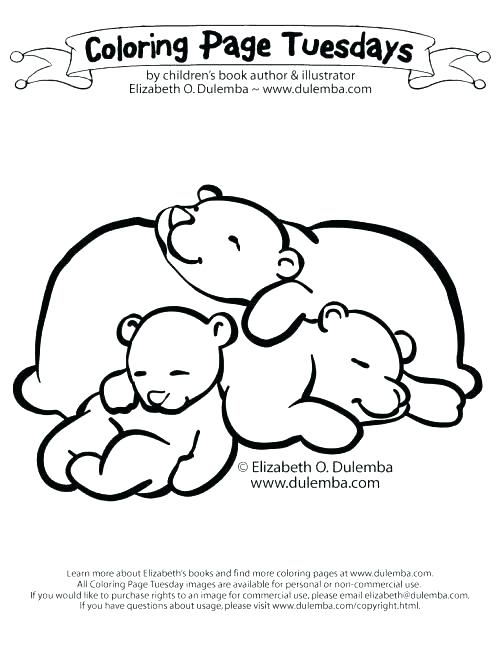 500x647 Sleeping Bear Coloring Page Hibernation Coloring Pages Bears