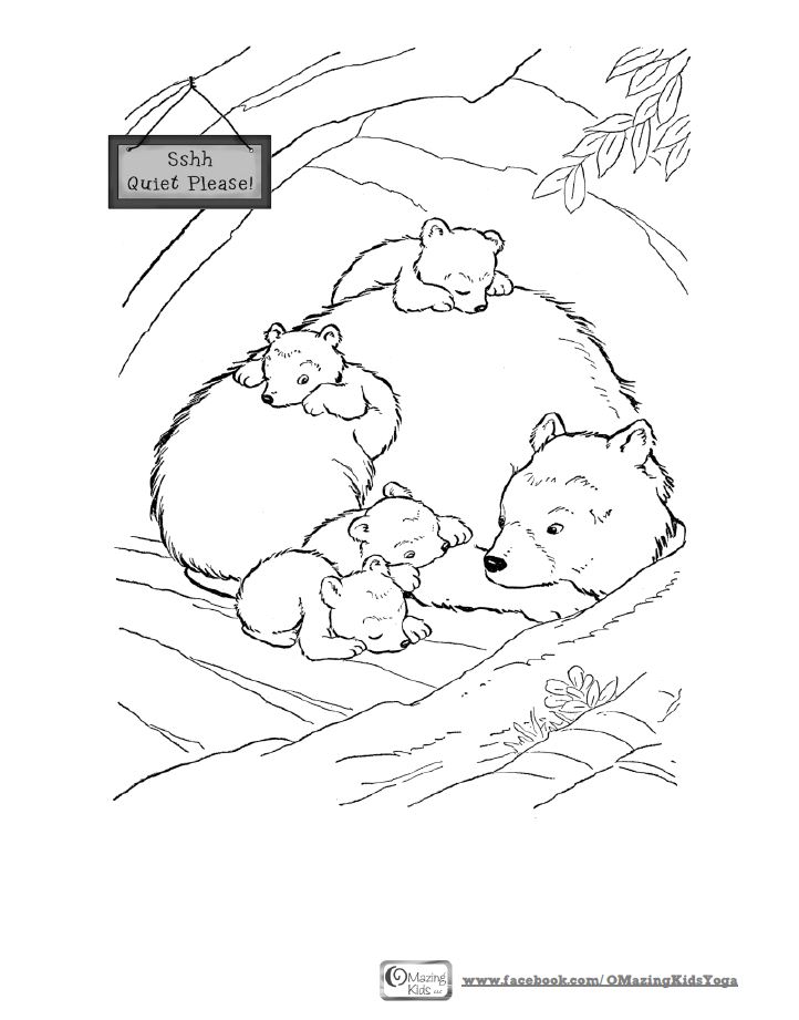 722x921 Sleeping Bear Coloring Page Omazing Kids
