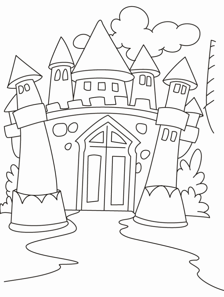 724x960 Sleeping Beauty Castle Coloring Pages