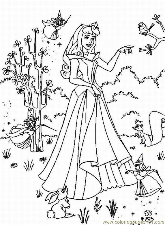 572x777 Sleeping Beauty Coloring Pages To Print