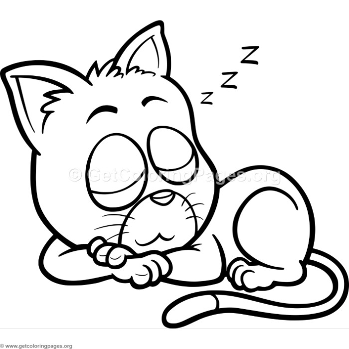700x700 Sleeping Cat Coloring Pages