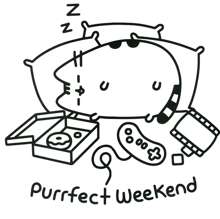 736x732 Sleeping Cat Pusheen Coloring Page