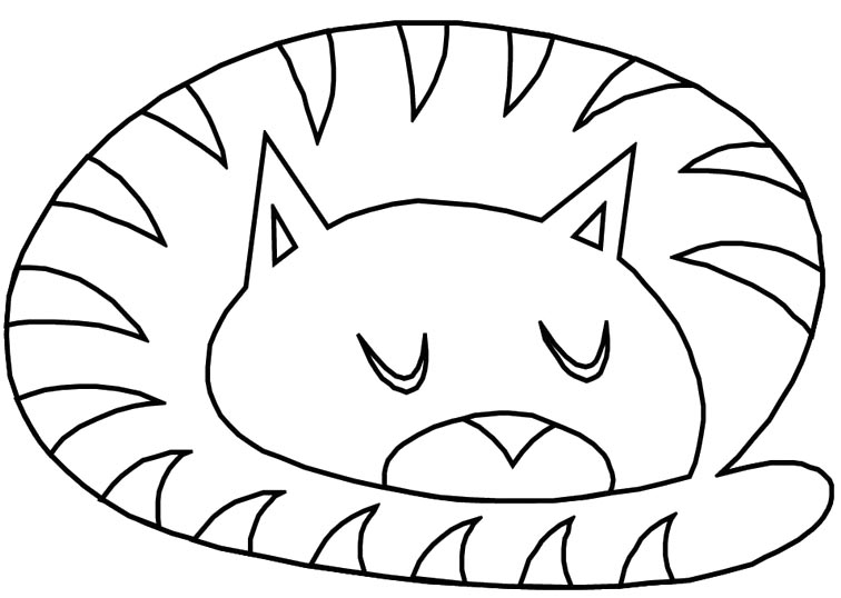 756x538 Sleeping Cat Coloring Pages