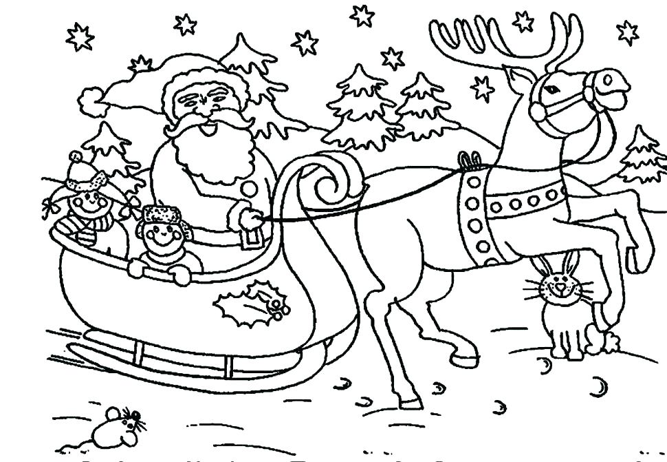 970x671 Santa And Reindeer Coloring Pages Reindeer Coloring Pages Coloring