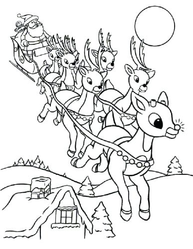 387x500 Santa Sleigh Coloring Page Sleigh Coloring Pages Santa