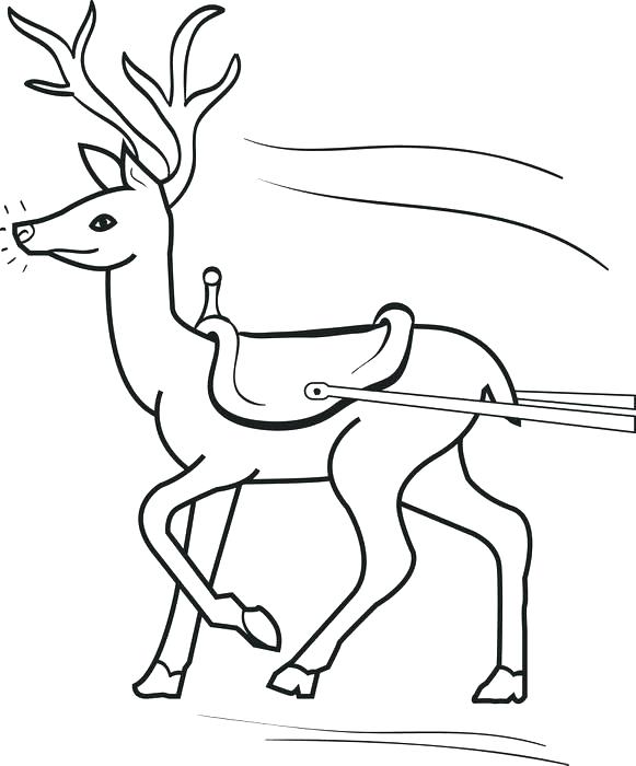 581x700 Sled Coloring Pages Sleigh Coloring Page Free Printable Reindeer