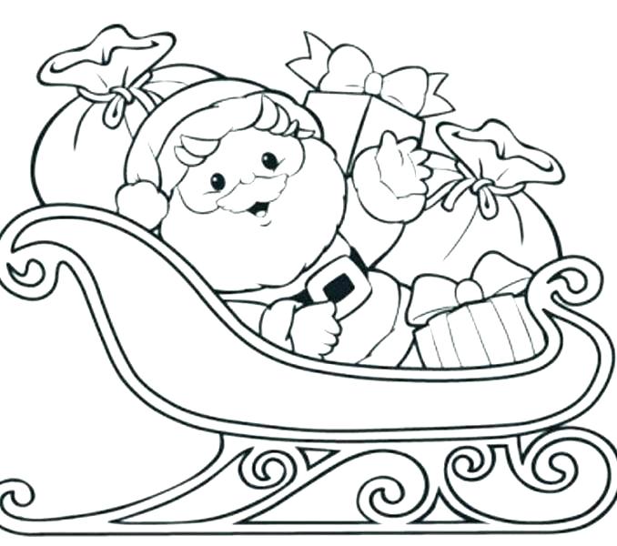 678x600 Santa And Sleigh Coloring Pages