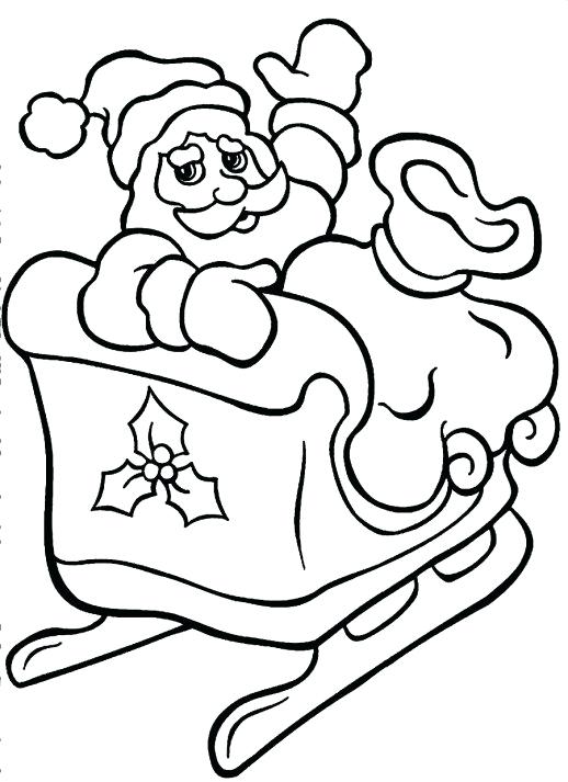 518x713 Santa Sleigh Coloring Page Murs