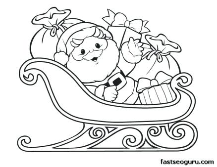 438x338 Santa Claus Printable Coloring Pages Printable With Sleigh